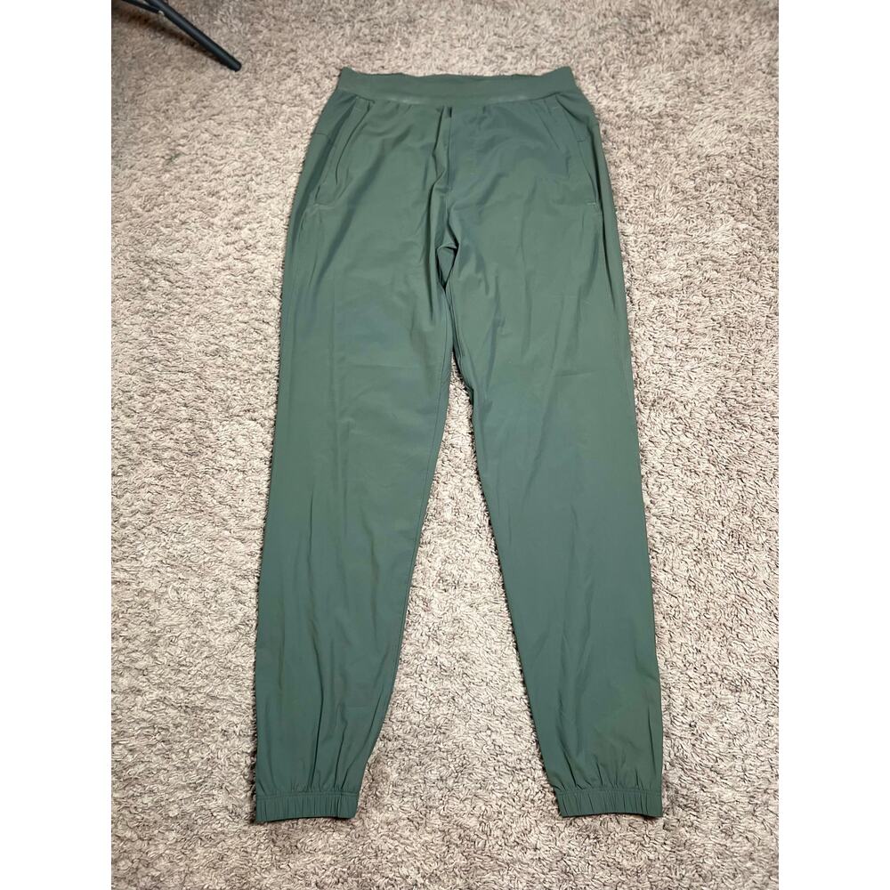 Lululemon Men’s Small Lined Running Joggers Green Athletic Pants Zip Ankle